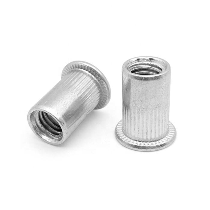 Tubular Flat Head Round Body Knurled Rivet Nut